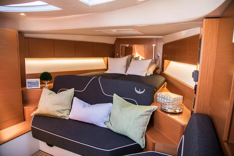 Slide: The Image of Luxurious interior of 2023 Keizer 42 yacht with cozy seating and elegant decor. - 18