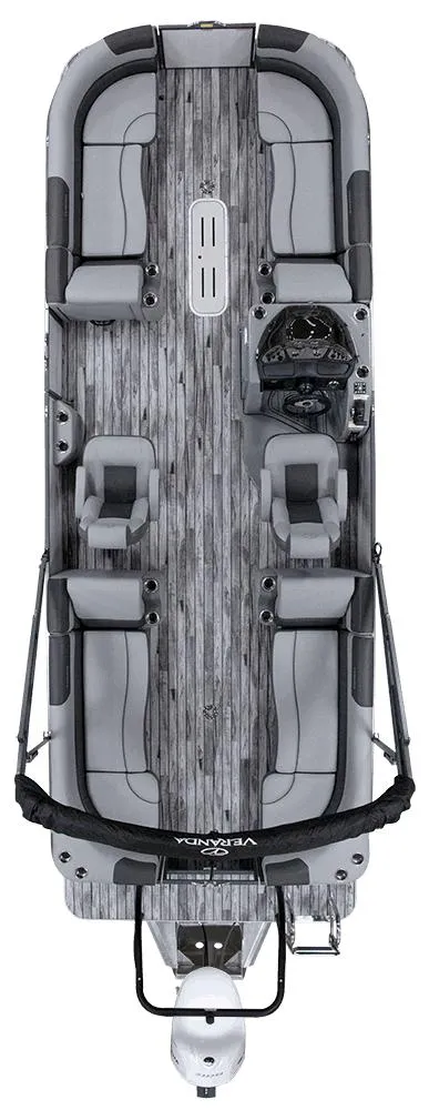 Slide: The Image of 2022 Veranda VISTA VIEW 22RC pontoon boat with spacious seating and modern design. - 1