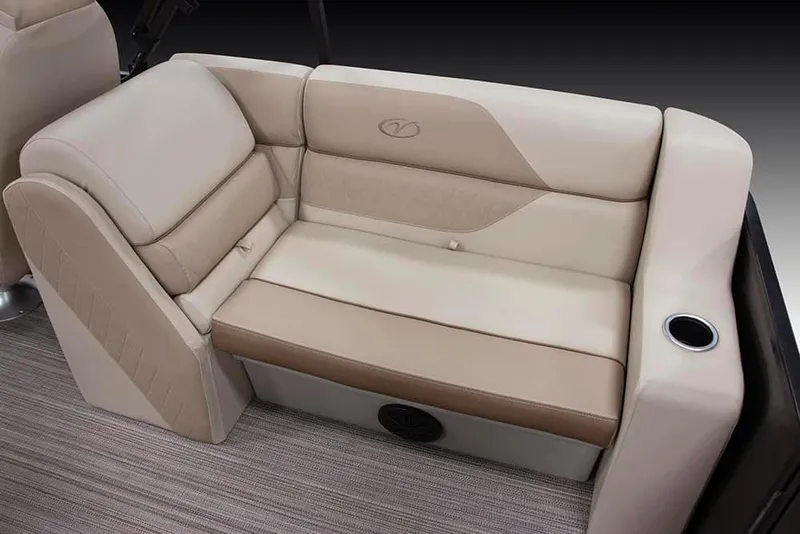 Slide: The Image of 2022 Veranda VISTA VIEW 22RC boat seating with beige and tan upholstery. - 13