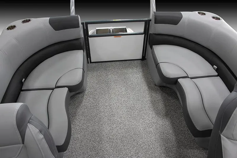 Slide: The Image of 2022 Veranda VISTA VIEW 22RC interior with plush seating and carpeted flooring. - 5