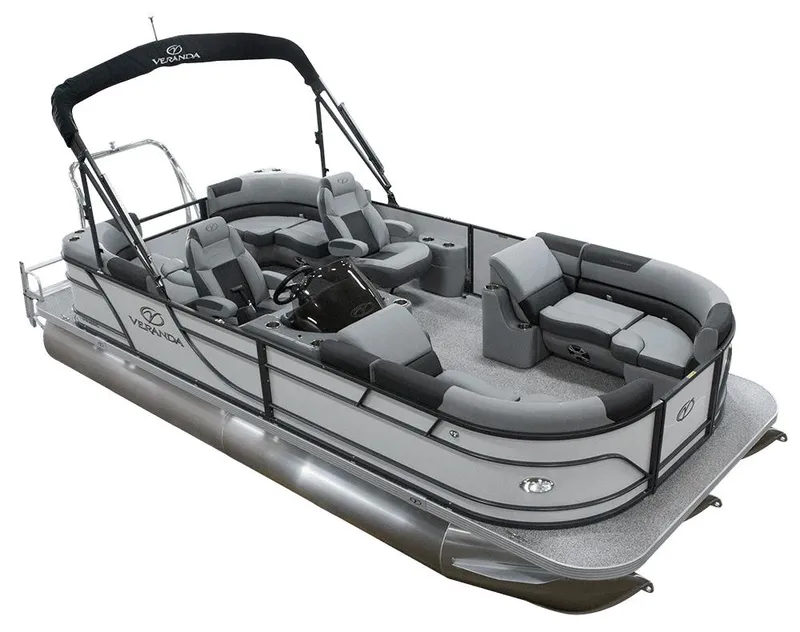 Slide: The Image of 2022 Veranda VISTA VIEW 22RC pontoon boat with spacious seating and modern design. - 7