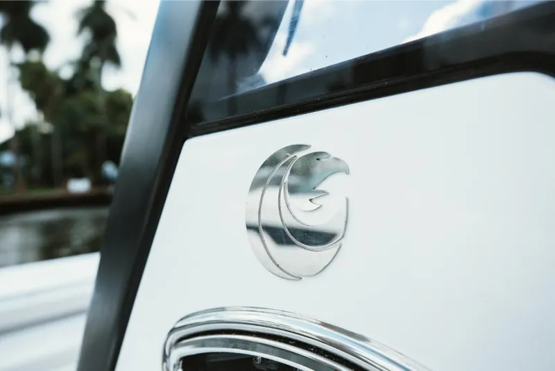 Slide: The Image of 2023 Aquila 28 Molokai boat emblem close-up. - 31