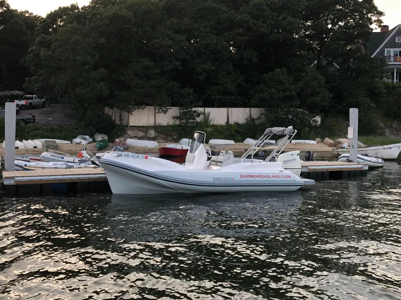 Slide: The Image of Zar Formenti 59 SL 2020 boat ladder, stainless steel, extended on gravel surface. - 8