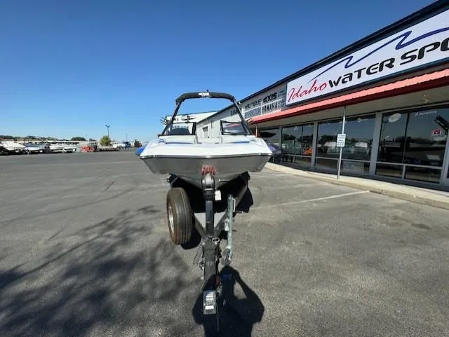 Slide: The Image of 2020 Axis A20 boat on trailer at Idaho Water Sports dealership. - 5