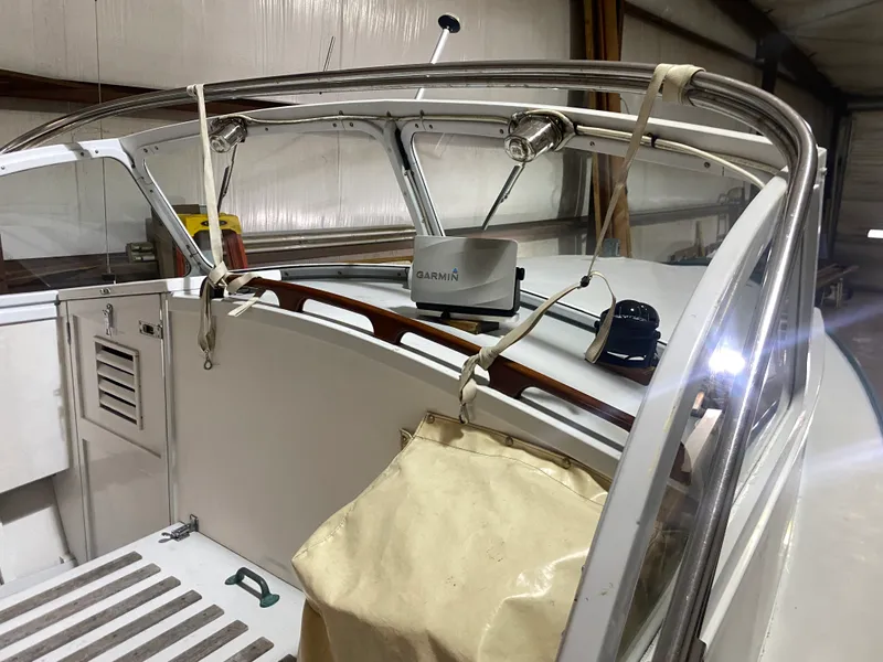 Slide: The Image of 1960 Classic Riverside Boat Co. interior with Garmin navigation system. - 27