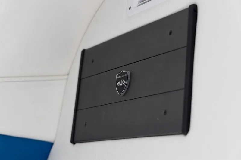 Slide: The Image of 2024 Velocity 260VR interior detail with logo badge. - 14