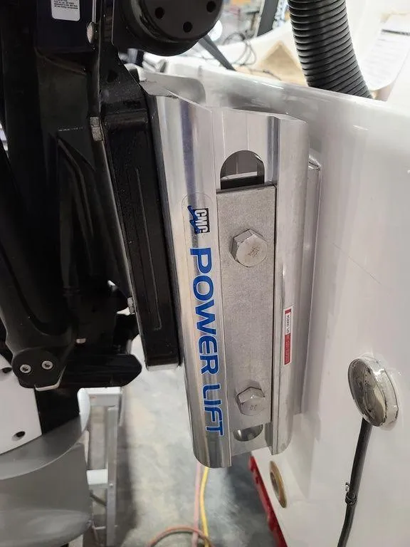 Slide: The Image of 2024 Velocity 262 CC boat with CMC Power Lift system. - 22