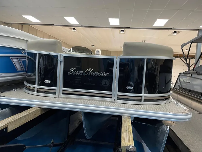 The Image of 2022 SunChaser Geneva Cruise 22 LR PSB pontoon boat in showroom. - 0