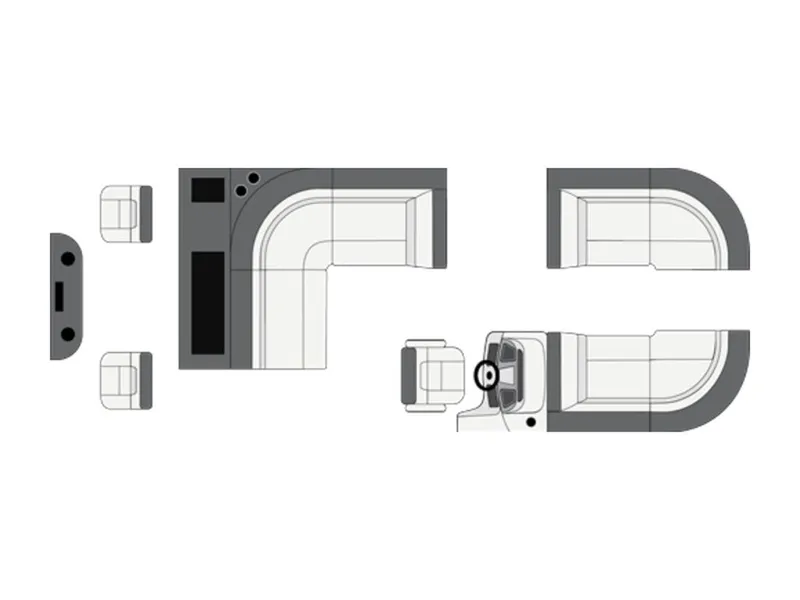 Slide: The Image of Top view layout of 2022 Manitou 20 Aurora LE Angler Full Front Twin Tube. - 19