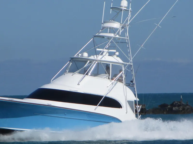 Slide: The Image of Custom Carolina 53 Sculley 2008 yacht cruising on the ocean. - 1