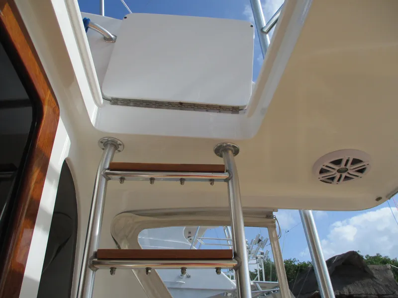 Slide: The Image of Ladder and deck view of 2008 Custom Carolina 53 Sculley yacht. - 42