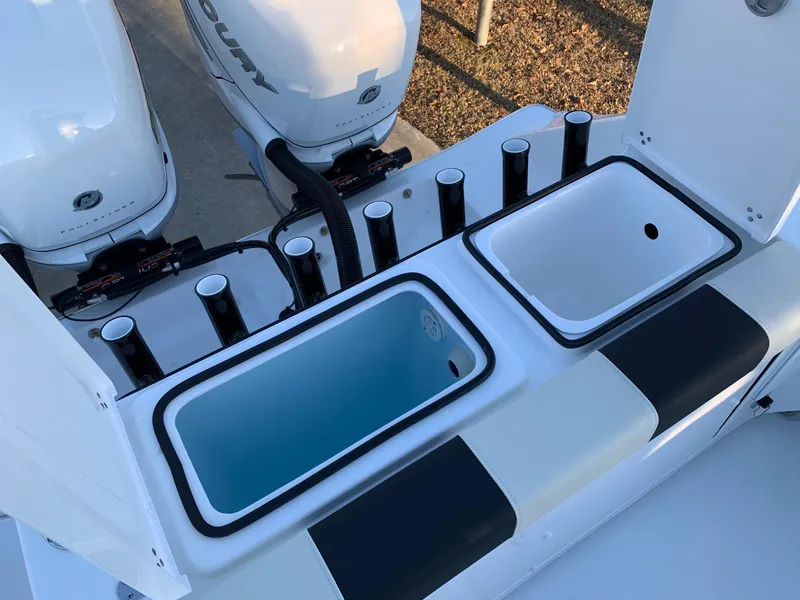 Slide: The Image of 2024 Cape Horn 32T boat with dual livewells and rod holders. - 17