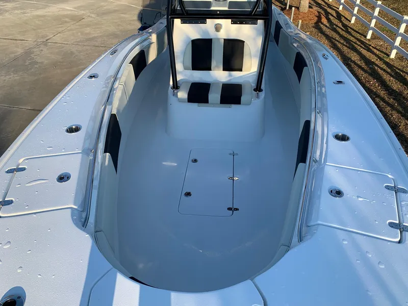 Slide: The Image of 2024 Cape Horn 32T boat with spacious seating and storage compartments. - 4