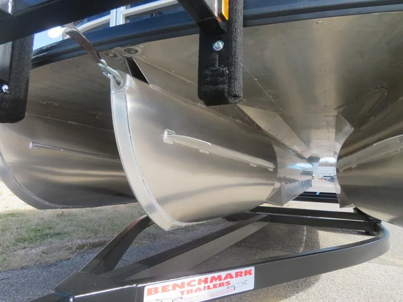 Slide: The Image of 2022 Coach Pontoons 241 RFC on Benchmark trailer, close-up of pontoons. - 4