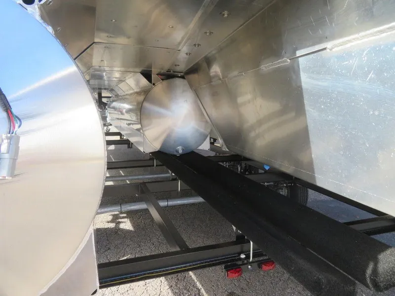 Slide: The Image of Underneath view of a 2022 Coach Pontoons 241 RFC, showcasing the pontoon structure. - 10