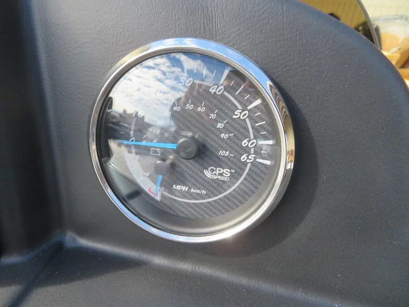 Slide: The Image of Speedometer of 2022 Coach Pontoons 241 RFC boat, showing MPH and KM/H. - 26
