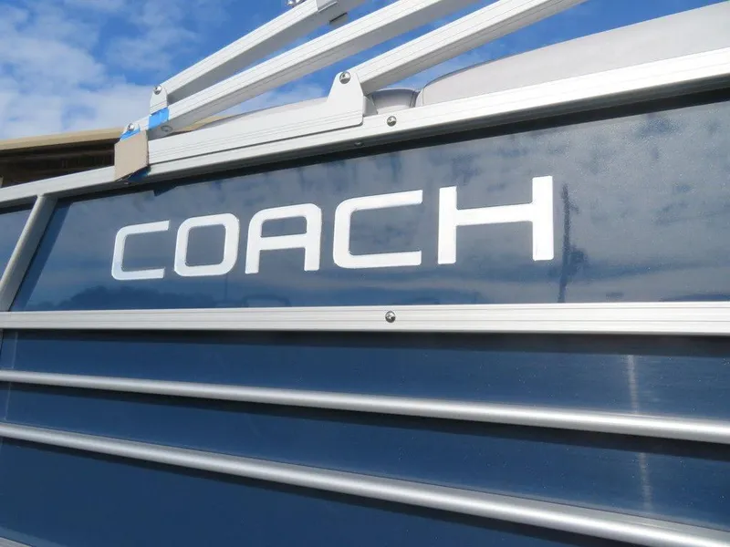 Slide: The Image of 2022 Coach Pontoons 241 RFC boat side view with logo. - 4