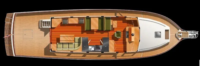 Slide: The Image of Top view of 2000 Grand Banks Heritage Europa 52 yacht interior layout. - 40