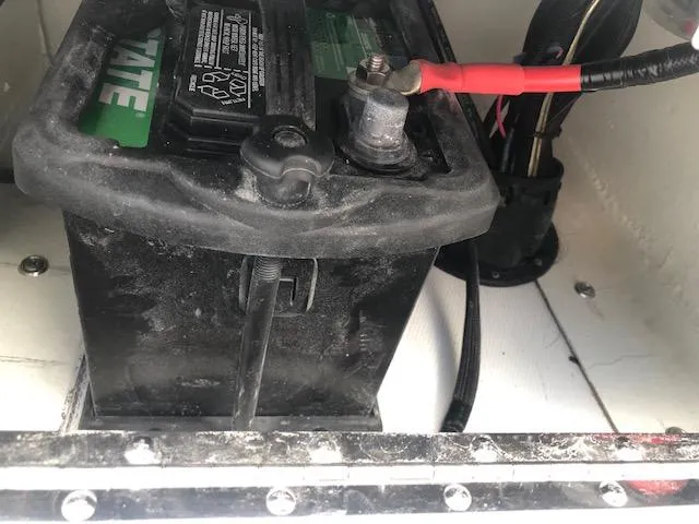 Slide: The Image of Battery compartment of Piranha Alvo F1700, 2025 model, showing wiring and connections. - 11