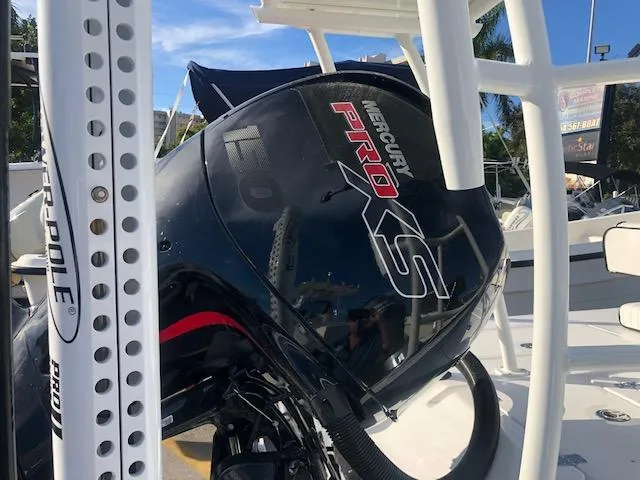 Slide: The Image of Mercury Pro XS outboard motor on a 2022 Piranha Alem F2000 boat. - 6