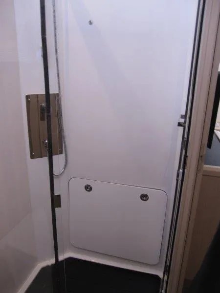 Slide: The Image of Modern shower area in 2024 Jeanneau 60 yacht with sleek design. - 43