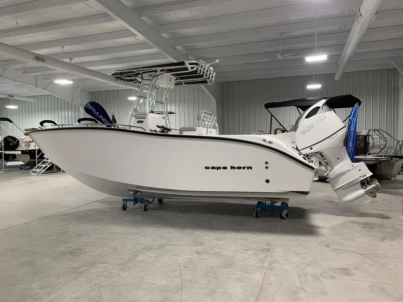 The Image of 2024 Cape Horn 22 OS boat in a showroom, side view. - 0