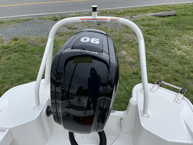 Slide: The Image of 2024 Boston Whaler 160 Super Sport with a 90 HP Mercury outboard engine. - 15