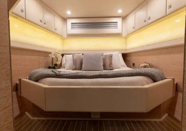 Slide: The Image of Luxurious bedroom in Scout 530 LXF 2026 yacht model. - 16