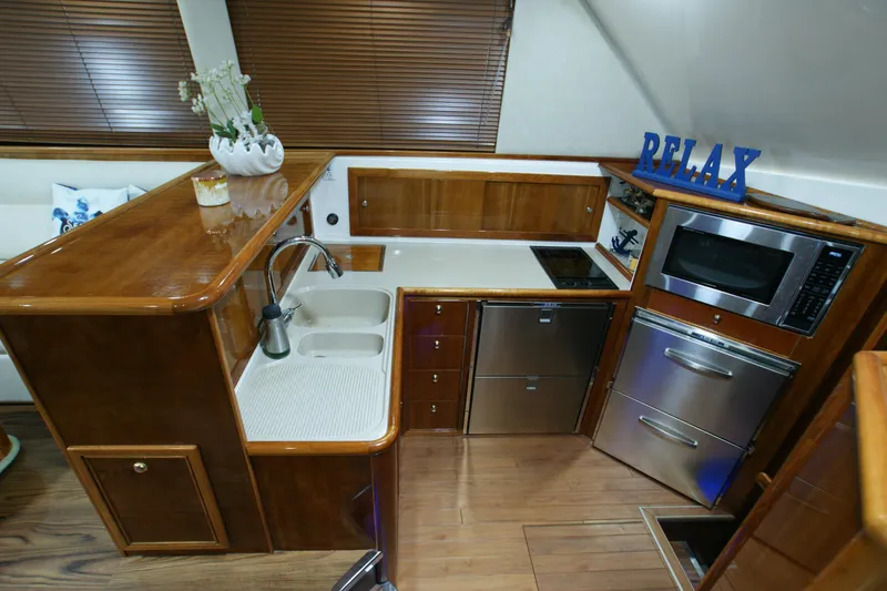 Slide: The Image of Interior of 2000 Riviera 48 Convertible with modern kitchen. - 5
