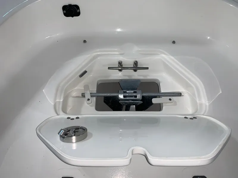 Slide: The Image of 2024 Key West 1720 Sportsman boat anchor storage compartment. - 11