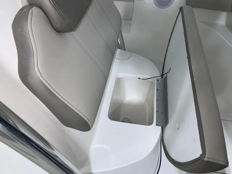 Slide: The Image of 2024 Key West 239 FS boat seat with storage compartment. - 12