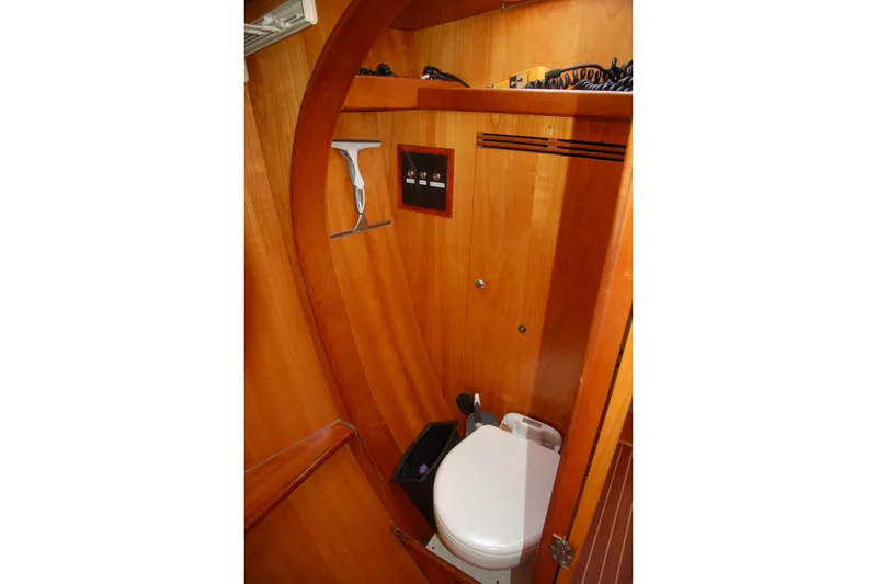 Slide: The Image of Wooden interior bathroom on 2000 Garcia 48 Raised Salon yacht. - 66