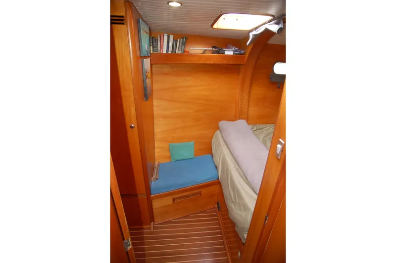 Slide: The Image of Cozy cabin interior of 2000 Garcia 48 Raised Salon yacht with wooden finish. - 68