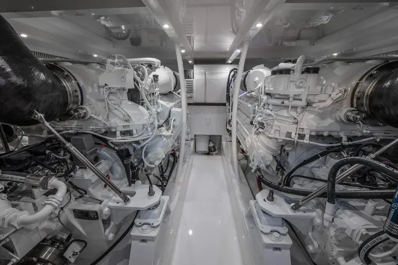 Slide: The Image of Engine room of 2026 Albemarle 53 Spencer yacht, showcasing advanced machinery and components. - 10