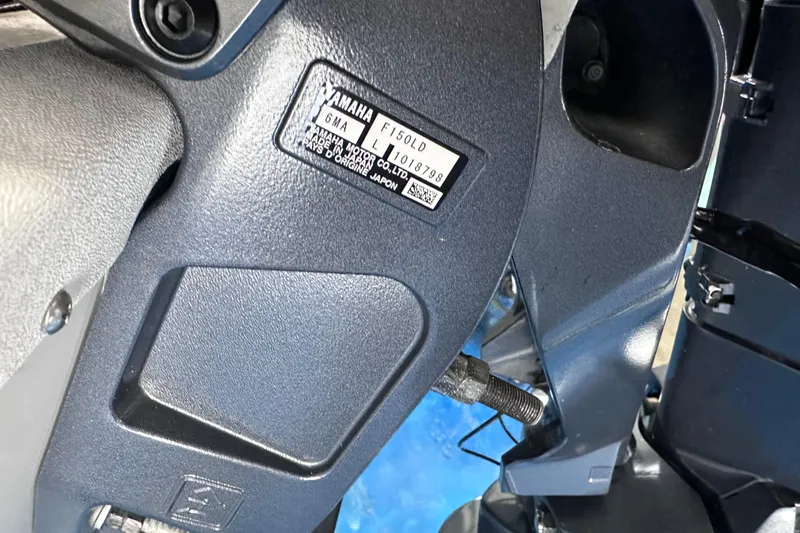 Slide: The Image of Close-up of Yamaha engine part on 2026 Starcraft SVX 191 OB boat. - 32