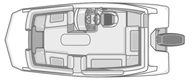 Slide: The Image of Top view of 2025 Starcraft SVX 191 OB boat layout. - 34