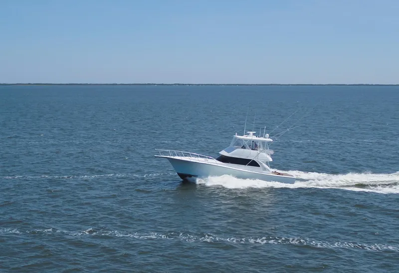 Slide: The Image of 2025 Henriques 50 Sportfisherman cruising on open water. - 2
