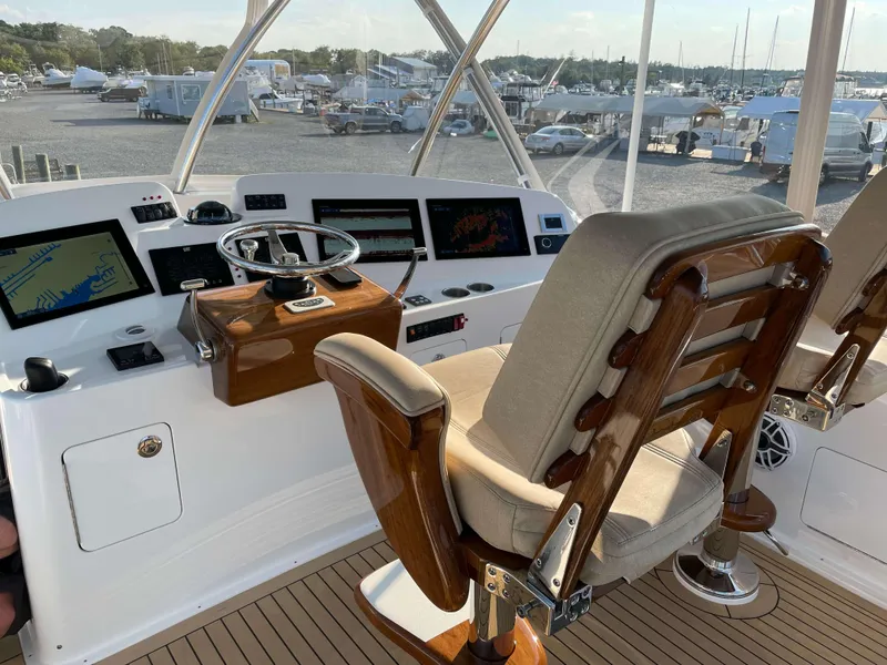 Slide: The Image of Helm station of 2025 Henriques 50 Sportfisherman with modern navigation equipment. - 34