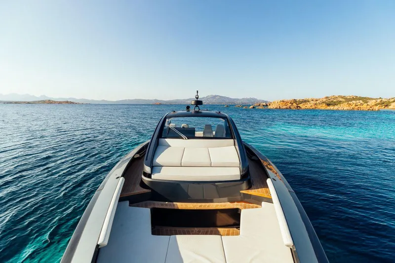 Slide: The Image of Luxury Maori 54 yacht cruising in clear blue waters, 2020 model. - 10