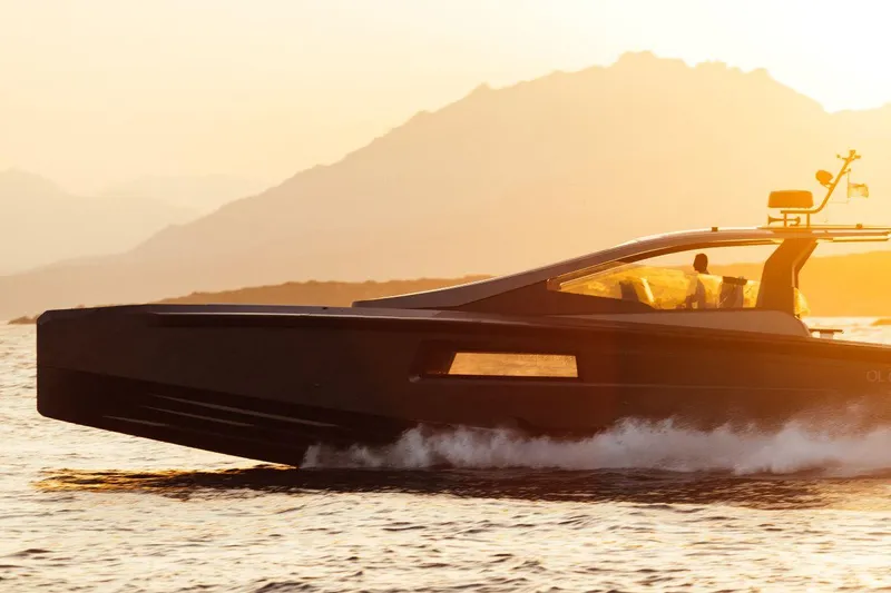 Slide: The Image of Maori 54 yacht cruising at sunset, 2020 model. - 25