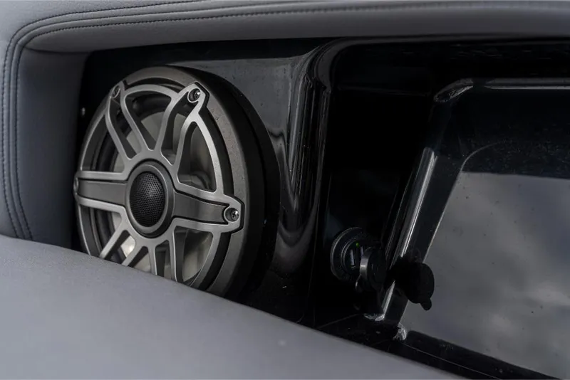 Slide: The Image of Speaker detail on 2023 Boston Whaler 360 Outrage boat. - 32