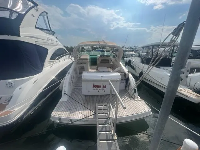 Slide: The Image of 2018 Schaefer 365 yacht docked at marina under sunny skies. - 5