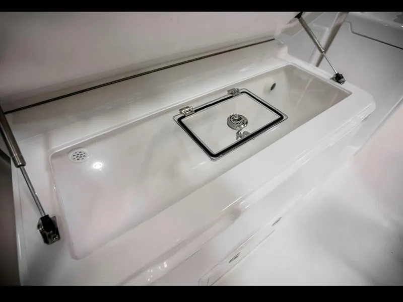 Slide: The Image of 2025 Albemarle 410 Express Fisherman storage compartment. - 29