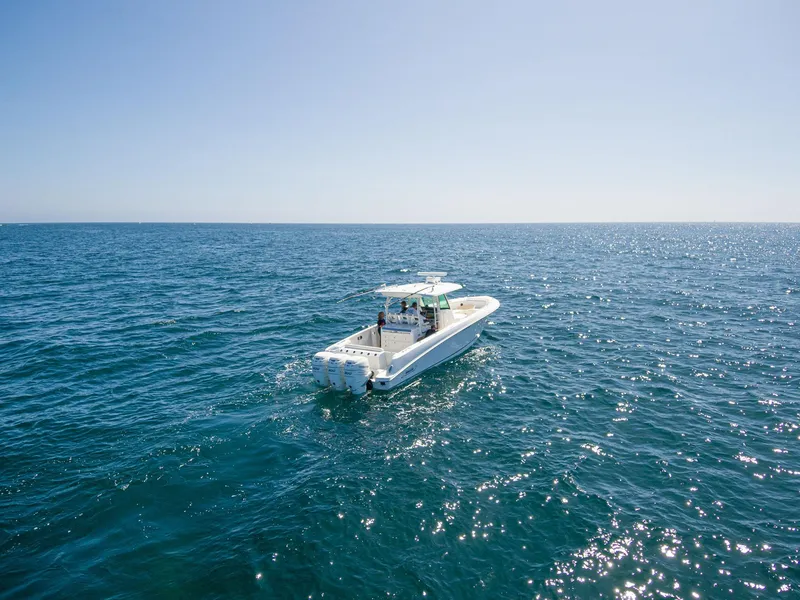 Slide: The Image of Boston Whaler 350 Outrage 2016 on open sea. - 1