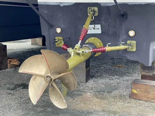 Slide: The Image of Propeller of 2010 Custom Axcell Yachts 650 Power Catamaran on dry dock. - 19