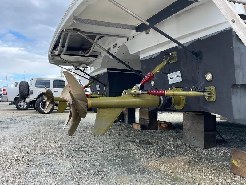 Slide: The Image of Propeller and rudder of 2010 Custom Axcell Yachts 650 Power Catamaran on dry dock. - 21