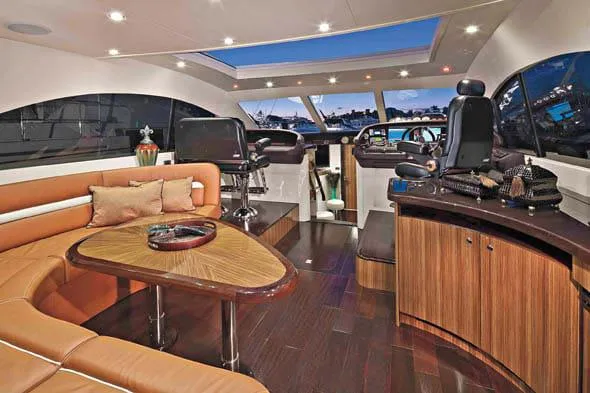 Slide: The Image of Luxurious interior of 2010 Axcell Yachts 650 Power Catamaran with elegant seating and modern helm. - 8