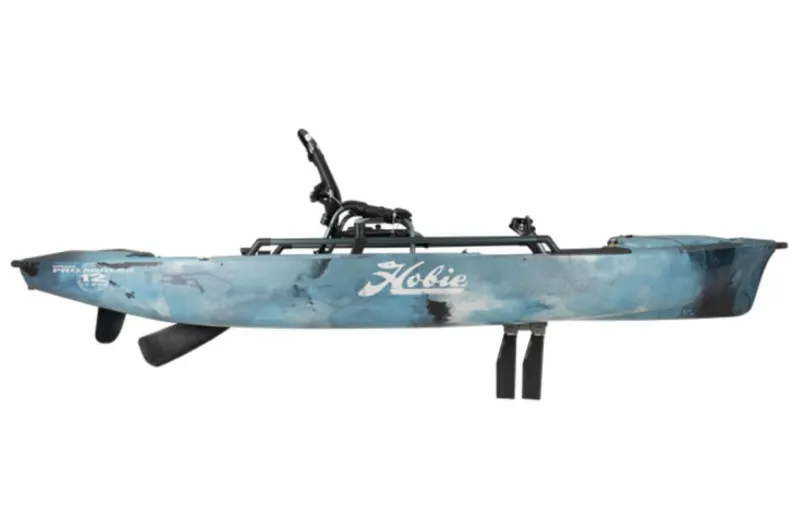 Slide: The Image of 2023 Hobie Mirage Pro Angler 12 kayak with 360 Drive Technology, side view. - 7