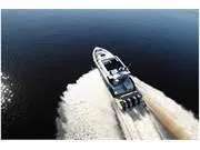 Slide: The Image of 2024 Formula 500 Super Sport Crossover speeding on open water, aerial view. - 10