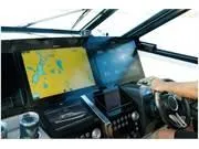 Slide: The Image of 2024 Formula 500 Super Sport Crossover dashboard with navigation screens and steering wheel. - 20